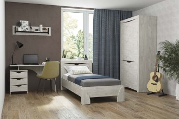 Набор детской мебели Лючия бетон, модульный (Олмеко) в Артёмовском - artyomovskij.mebel-e96.ru