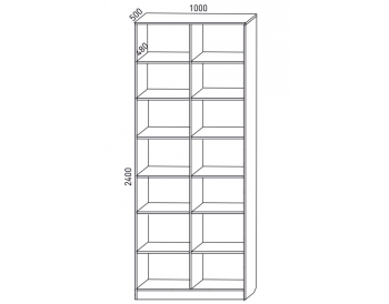 Шкаф распашной 1000 мм М6-2.4 Б+Б 100 + антресоль (М6) в Артёмовском - artyomovskij.mebel-e96.ru