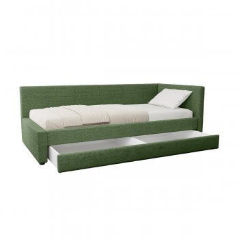 Кровать одинарная Марвэл зеленая (Моби) в Артёмовском - artyomovskij.mebel-e96.ru