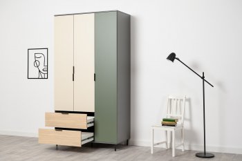 Шкаф 1200 мм Марвэл 16.317.03 зеленый (Моби) в Артёмовском - artyomovskij.mebel-e96.ru