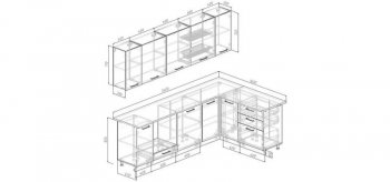 Кухонный гарнитур угловой Меренга МДФ 2600*1600 мм Sanvut в Артёмовском - artyomovskij.mebel-e96.ru