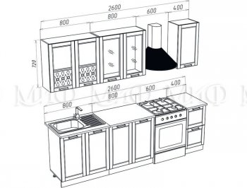 Кухонный гарнитур Милано 2000 мм орех (Миф) в Артёмовском - artyomovskij.mebel-e96.ru