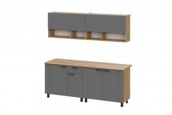 Кухонный гарнитур Монако 2000 мм графит (СВ) в Артёмовском - artyomovskij.mebel-e96.ru