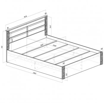 Кровать двуспальная Монако КР-16 кашемир (БТС) в Артёмовском - artyomovskij.mebel-e96.ru