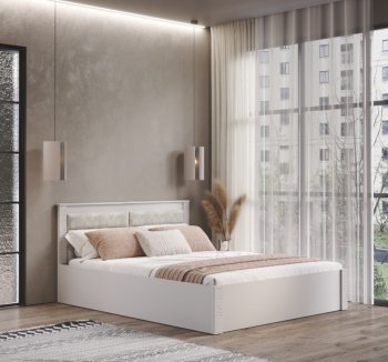 Кровать двуспальная Монако КР-16 кашемир (БТС) в Артёмовском - artyomovskij.mebel-e96.ru