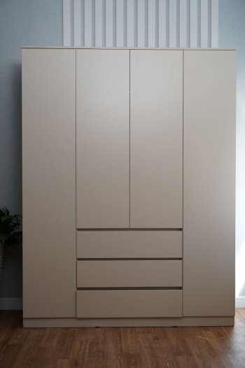 Шкаф распашной Мори 1600 мм сатин (ДСВ) в Артёмовском - artyomovskij.mebel-e96.ru