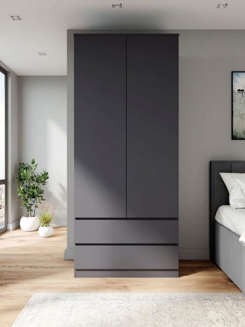 Шкаф 900 мм Мори 900.2 графит высота 2100 мм (ДСВ) в Артёмовском - artyomovskij.mebel-e96.ru