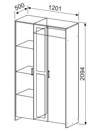 Шкаф распашной 1200 мм Дольче (СВ) в Артёмовском - artyomovskij.mebel-e96.ru