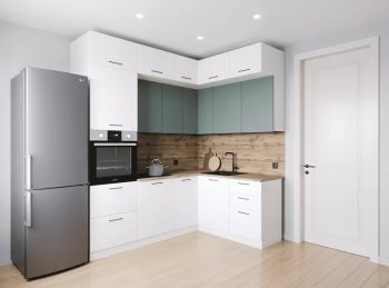 Кухонный гарнитур угловой Муссон 2200*1700 мм (Санвут) в Артёмовском - artyomovskij.mebel-e96.ru