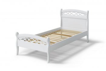 Кровать Натали массив береза + МДФ, белый (МЛК) в Артёмовском - artyomovskij.mebel-e96.ru