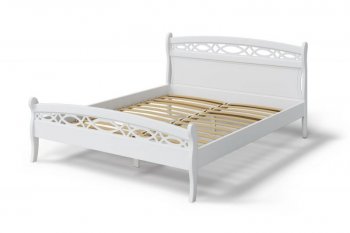 Кровать Натали массив береза + МДФ, белый (МЛК) в Артёмовском - artyomovskij.mebel-e96.ru