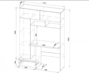 Стол компьютерный Некст-1 + Шкаф (СВ) в Артёмовском - artyomovskij.mebel-e96.ru