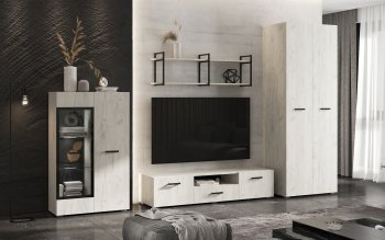 Стенка Нэнси new крафт белый (Миф) в Артёмовском - artyomovskij.mebel-e96.ru