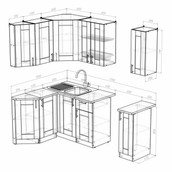 Кухонный гарнитур Ника литл 1500х1300 мм (Герда) в Артёмовском - artyomovskij.mebel-e96.ru