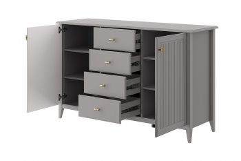 Комод 4 ящика 2 двери Никеа антрацит (БМ) в Артёмовском - artyomovskij.mebel-e96.ru