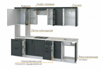 Кухонный гарнитур 3000 мм Николь-1 (Росток) в Артёмовском - artyomovskij.mebel-e96.ru