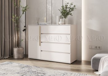 Комод 1 дверь 4 ящика (1200) Норд, кашемир (Миф) в Артёмовском - artyomovskij.mebel-e96.ru