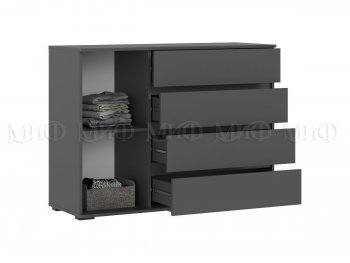 Комод 1 дверь 4 ящика (1200) Норд, графит (Миф) в Артёмовском - artyomovskij.mebel-e96.ru