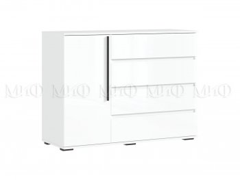 Комод 1 дверь 4 ящика (1200) Норд,  белый (Миф) в Артёмовском - artyomovskij.mebel-e96.ru