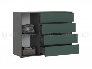 Комод 1 дверь 4 ящика (1200) Норд, графит/изумруд (Миф) в Артёмовском - artyomovskij.mebel-e96.ru