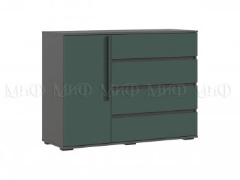 Комод 1 дверь 4 ящика (1200) Норд, графит/изумруд (Миф) в Артёмовском - artyomovskij.mebel-e96.ru
