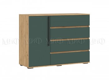 Комод 1 дверь 4 ящика (1200) Норд, крафт/изумруд (Миф) в Артёмовском - artyomovskij.mebel-e96.ru