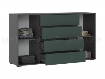 Комод 2 двери 4 ящика (1600) Норд, графит/изумруд (Миф) в Артёмовском - artyomovskij.mebel-e96.ru