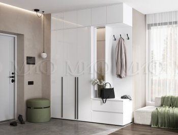 Прихожая Норд модульная белый (Миф) в Артёмовском - artyomovskij.mebel-e96.ru