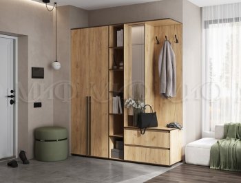 Прихожая Норд модульная крафт золотой (Миф) в Артёмовском - artyomovskij.mebel-e96.ru