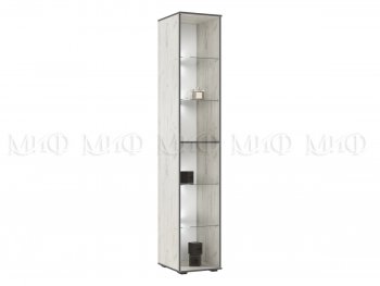 Пенал-стекло 400 мм Норд (Дуб крафт белый) (Миф) в Артёмовском - artyomovskij.mebel-e96.ru