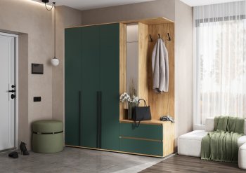 Прихожая Норд+Шкаф 1200, крафт/изумруд (Миф) в Артёмовском - artyomovskij.mebel-e96.ru