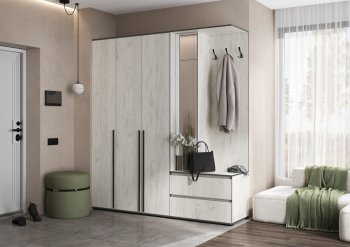 Прихожая Норд+Шкаф 1200, крафт белый (Миф) в Артёмовском - artyomovskij.mebel-e96.ru