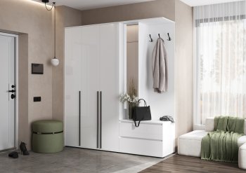 Прихожая Норд+Шкаф 1200, белый (Миф) в Артёмовском - artyomovskij.mebel-e96.ru