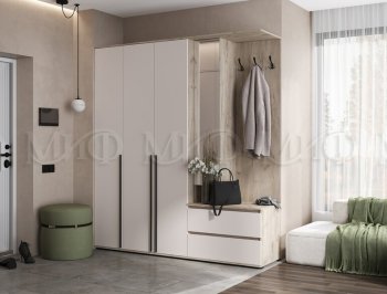 Прихожая Норд модульная крафт серый/кашемир (Миф) в Артёмовском - artyomovskij.mebel-e96.ru
