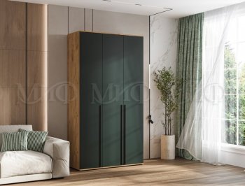 Шкаф 1200 мм 3-х ств. Норд с антресолью дуб крафт/изумруд (Миф) в Артёмовском - artyomovskij.mebel-e96.ru