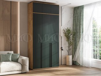 Шкаф 1200 мм 3-х ств. Норд с антресолью дуб крафт/изумруд (Миф) в Артёмовском - artyomovskij.mebel-e96.ru