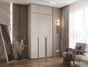 Шкаф 1200 мм 3-х ств. Норд с антресолью крафт серый/кашемир (Миф) в Артёмовском - artyomovskij.mebel-e96.ru