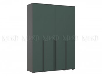 Шкаф 1600 мм 4-х створчатый Норд с антресолью, графит/изумруд (Миф) в Артёмовском - artyomovskij.mebel-e96.ru