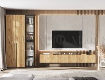 Стенка Норд дуб крафт (Миф) в Артёмовском - artyomovskij.mebel-e96.ru