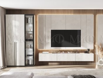 Стенка Норд крафт белый (Миф) в Артёмовском - artyomovskij.mebel-e96.ru