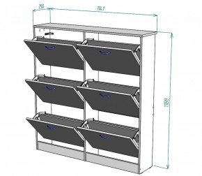 Обувница W13 (ДВ-Графит) в Артёмовском - artyomovskij.mebel-e96.ru