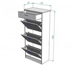 Обувница W23 (Графит) в Артёмовском - artyomovskij.mebel-e96.ru