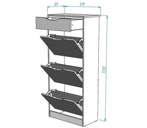 Обувница W24 (ДВ-Графит) в Артёмовском - artyomovskij.mebel-e96.ru