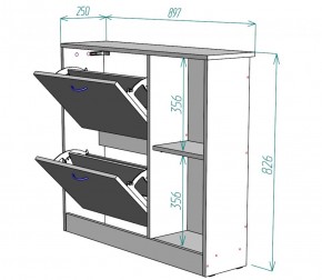 Обувница W29 (ДВ-Графит) в Артёмовском - artyomovskij.mebel-e96.ru