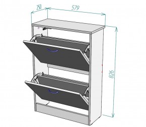 Обувница W3 (ДВ-Графит) в Артёмовском - artyomovskij.mebel-e96.ru