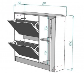 Обувница W32 (ДВ-Графит) в Артёмовском - artyomovskij.mebel-e96.ru