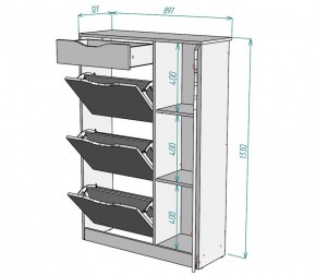 Обувница W44 (Белый) в Артёмовском - artyomovskij.mebel-e96.ru