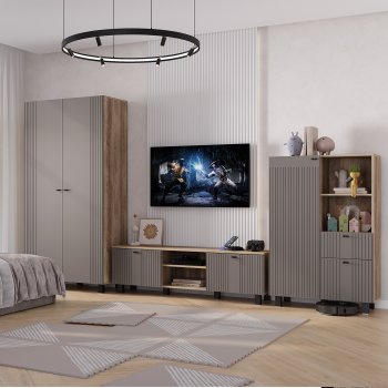 Шкаф 1000 мм 2-х створчатый Олива ШК-03 муссон софт (БТС) в Артёмовском - artyomovskij.mebel-e96.ru