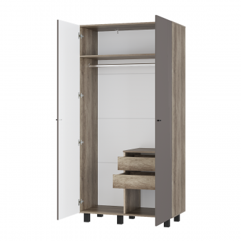 Шкаф 1000 мм 2-х створчатый Олива ШК-03 муссон софт (БТС) в Артёмовском - artyomovskij.mebel-e96.ru