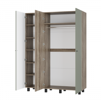 Шкаф 1500 мм 3-х створчатый Олива ШК-08 эвкалипт софт (БТС) в Артёмовском - artyomovskij.mebel-e96.ru